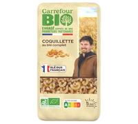 CARREFOUR BIO - Pâtes Coquillettes Complètes Bio, Texture Savoureuse et Nutriments Naturels (Paquet 400g) - Le Lot De 4