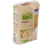 CARREFOUR BIO Pâtes Farfalle Bio - Semoule de Blé Dur - Format 500g - Cuisson 11 min al dente - Nutri-Score A - Sans pesticides de synthèse - Lot de 4