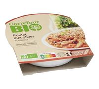 CARREFOUR BIO - Plat Cuisiné Poulet et Quinoa Bio avec Carottes et Olives - la barquette de 300g - Le Lot De 3