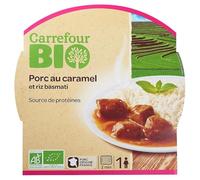 CARREFOUR BIO - Riz Basmati et Porc au Caramel Bio - la barquette de 300g - Le Lot De 3