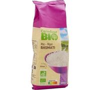 CARREFOUR BIO - Riz Basmati Long Naturel et Parfumé, Grain Léger et Savoureux, 500g - Lot de 4