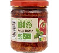 CARREFOUR BIO - Sauce Pesto Rosso Bio aux Noix de Cajou et Parmigiano Reggiano AOP - le pot de 185g - Le Lot De 4