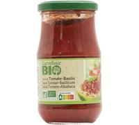 CARREFOUR BIO - Sauce Tomate Basilic aux Saveurs Authentiques, Texture Onctueuse (Pot 350g) - Le Lot De 4