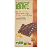 CARREFOUR BIO Tablette de Chocolat Noir à l'Orange Bio 100g - 60% Cacao Minimum - Pur Beurre de Cacao - Certifié Agriculture Biologique - Lot de 6