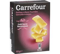 CARREFOUR - Biscuits apéritifs crêpes fourrées bacon - Craquante et Légère - la boite de 65g - Le Lot De 4