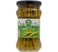 CARREFOUR CLASSIC' Asperges Vertes Mini en Bocal Verre 100g - Conserves d'Asperges Vertes Naturelles, Format Pratique et Ingrédients Simples - Lot de 4