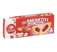 CARREFOUR CLASSIC' - Barquette Fruitées à La Fraise, Texture Fondante, Saveur Authentique, Paquet 120g - Lot De 6
