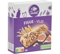 CARREFOUR CLASSIC' - Barres de Céréales à la Figue Aromatisées - 6 barres de 21g - 126g - Le Lot De 4