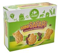 CARREFOUR CLASSIC - Biscuits Nappés Chocolat au Lait Mini Safari - les 4 sachets de 40g - 160g - Le Lot De 4