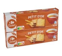 CARREFOUR CLASSIC' - Biscuits Petit d'Or - Recette Pur Beurre - les 2 paquets de 150 g - 300g - Le Lot De 4