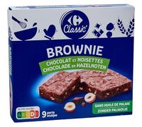 CARREFOUR CLASSIC' - Brownie Moelleux au Chocolat et Noisettes, Plaisir Gourmand en Boîte 285g - lot de 4 - Vendu par Lot