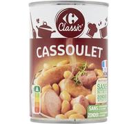 CARREFOUR CLASSIC' - Cassoulet aux Haricots Blancs et Saucisses de Porc - la boite de 420g - Le Lot De 4
