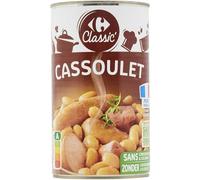 CARREFOUR CLASSIC' - Cassoulet aux Haricots Blancs, Saucisses et Viande de Porc - la boite de 1260g - Le Lot De 3