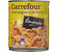 CARREFOUR CLASSIC' Champignons de Paris Émincés en Boîte Métal - 460 g - Conserves de Légumes Authentiques et Pratiques - Lot de 4