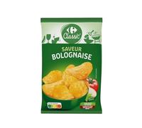 Carrefour Classic - Chips de Pommes de Terre Aromatisées Saveur Bolognaise - Recette Aromatisée - le paquet de 135g - Le Lot De 4