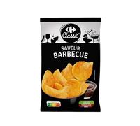 CARREFOUR CLASSIC' - Chips de Pommes de Terre Saveur Sauce Barbecue - Recette Classique - le paquet de 135g - Le Lot De 4
