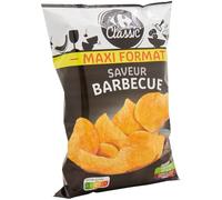 CARREFOUR CLASSIC' Chips saveur barbecue - 240g - Format maxi - Sans huile de palme - Pommes de terre origine France - Lot de 6
