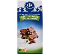 CARREFOUR CLASSIC' - Chocolat Au Lait Fondant Aux Noisettes Entières, Gourmandise, 3x100g - Lot De 3