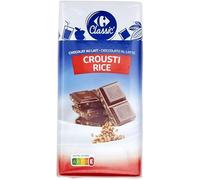 CARREFOUR CLASSIC' - Chocolat au Lait Gourmand, Croquant de Riz Soufflé, Lot de 2 x 100g - Le Lot De 4
