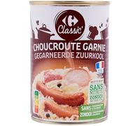 CARREFOUR CLASSIC' - Choucroute Garnie Pur Porc Fumé - Recette Traditionnelle - la boîte de 400g - Le Lot De 4