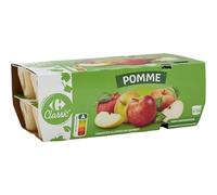 CARREFOUR CLASSIC' - Compote de Pommes Allégée en Sucres - 30% de Sucres en Moins - les 16 pots de 100g - 1600g - Le Lot De 3