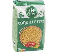 CARREFOUR CLASSIC - Coquillettes Traditionnelles Gourmandes, Texture Fondante idéale en plat, 500g