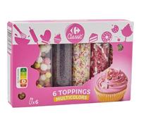 CARREFOUR CLASSIC' - Décorations Gourmandes pour Pâtisserie, Assortiment Coloré, Boîte 6 Tubes 150g - Le Lot De 3