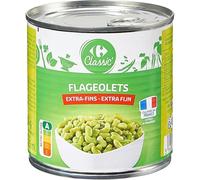 CARREFOUR CLASSIC' - Flageolets Verts Extra-Fins - la boite de 265g net égoutté - 400g - Le Lot De 4