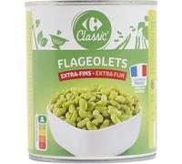 CARREFOUR CLASSIC' - Flageolets Verts Extra Fins - la boite de 530g net égoutté - 800g - Le Lot De 4