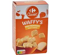 CARREFOUR CLASSIC - Gaufrettes Fourrées Préparation Fromages - Croustillantes - la boite de 65g - Le Lot De 4