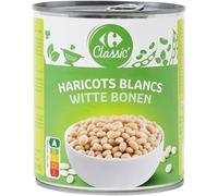 CARREFOUR CLASSIC' - Haricots Blancs en Conserve - Cuisinés - la boite de 530g net égoutté - 800g - Le Lot De 4