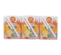 CARREFOUR CLASSIC' Jus d'Orange Sans Pulpe à Base de Concentré - Lot de 6 Briques de 20 cL - 1,248 kg - Sans Sucres Ajoutés - Teneur en Fruit 100%