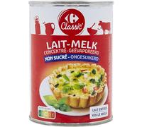 CARREFOUR CLASSIC' - Lait Concentré Entier Non Sucré - la boite de 410g - Le Lot De 4