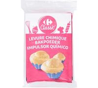 CARREFOUR CLASSIC' - Levure Chimique Pratique, Pour Pâtisseries Légères Et Aériennes, 6 x 11g - Lot De 6