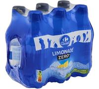 CARREFOUR CLASSIC' Limonade Zéro Sucres aux Arômes Naturels de Citron - 6 Bouteilles de 33 cL