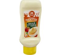 CARREFOUR CLASSIC' - Mayonnaise Légère Fouettée aux Blancs d'Œufs, Texture Onctueuse (Flacon 398g) - Le Lot De 4