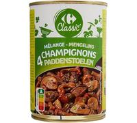 CARREFOUR CLASSIC' - Mélange de 4 Champignons de Paris, Pholiotes, Pleurotes et Shii Takers en Conserve - la boite de 225g net égoutté - 400g - Le Lot De 4