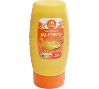CARREFOUR CLASSIC' - Moutarde Mi-Forte au Goût Equilibré et Texture Onctueuse (Flacon 250g) - lot de 4 - Vendu par Lot
