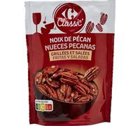 CARREFOUR CLASSIC' Noix de Pécan grillées et salées, sachet de 100g, croquant doré au feu doux pour l'apéritif ou la cuisine gourmande - Lot de 3
