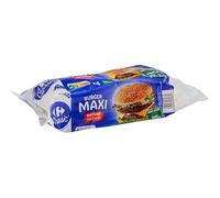 CARREFOUR CLASSIC' - Pain Burger Maxi Nature moelleux et généreux, idéal pour vos sandwiches (4x330g) - Le Lot De 4