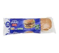 CARREFOUR CLASSIC' - Pain Burger Maxi Nature, Moelleux et Léger pour Sandwichs Gourmands (6x495g) - Le Lot De 4