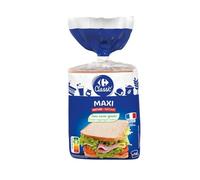 CARREFOUR CLASSIC' - Pain de Mie Nature Extra Moelleux, Tranches XXL pour Sandwichs Gourmands (550g) - lot de 4 - Vendu par Lot