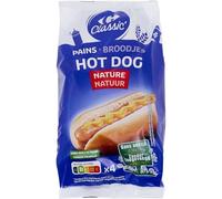 CARREFOUR CLASSIC' - Pains Moelleux Spécial Hot Dog Nature, Texture Légère et Fondante (4 x 250g) - lot de 4 - Vendu par Lot