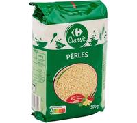 CARREFOUR CLASSIC - Pâtes Perles Gourmandes, Texture Fondante Idéale pour Vos Recettes (500g) - lot de 4 - Vendu par Lot