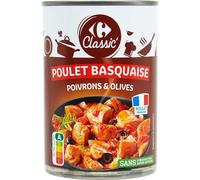 CARREFOUR CLASSIC' - Plat Cuisiné Poulet Basquaise Authentique, Saveurs du Sud, 400g - Lot De 3