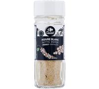 CARREFOUR CLASSIC' - Poivre Blanc Moulu Savoureux aux Arômes Intenses pour Sublimer vos Plats, Flacon 42g - Lot de 4