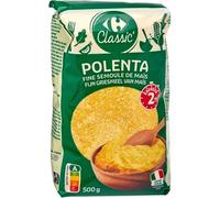 CARREFOUR CLASSIC - Polenta Fine Semoule de Maïs - Prête en 2 Minutes, Origine Italie - le paquet de 500g - Le Lot De 4