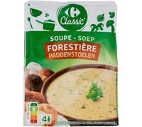 CARREFOUR CLASSIC' - Potage aux Champignons et Oignons Déshydraté - Recette aux Bolets et Champignons de Paris - le sachet de 85g - Le Lot De 4