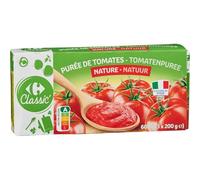 CARREFOUR CLASSIC' - Purée de Tomates Nature, Saveur Authentique et Texture Onctueuse (3x200g) - Le Lot De 4