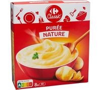 CARREFOUR CLASSIC' Purée Nature en Granulés - Pack de 8 sachets individuels de 125 g chacun - Boîte pratique pour une conservation optimale - Nutri-Score A - Lot de 3